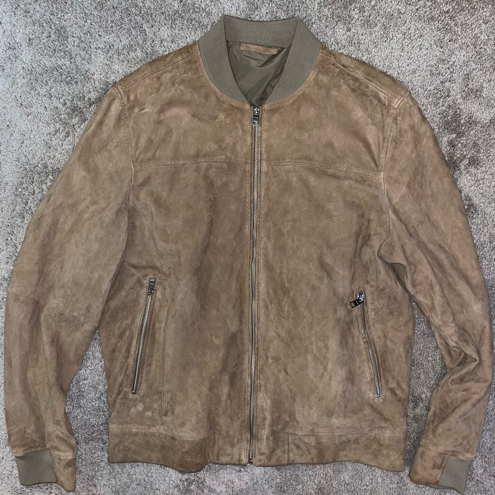 Mango men’s leather bomber jacket